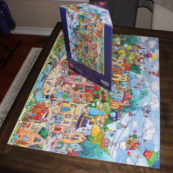 FREE*❤️3 missing pieces OMG!! Heye 1500pcs puzzle HAPPY TOWN Rita Berman 2020 - Picture 1 of 5